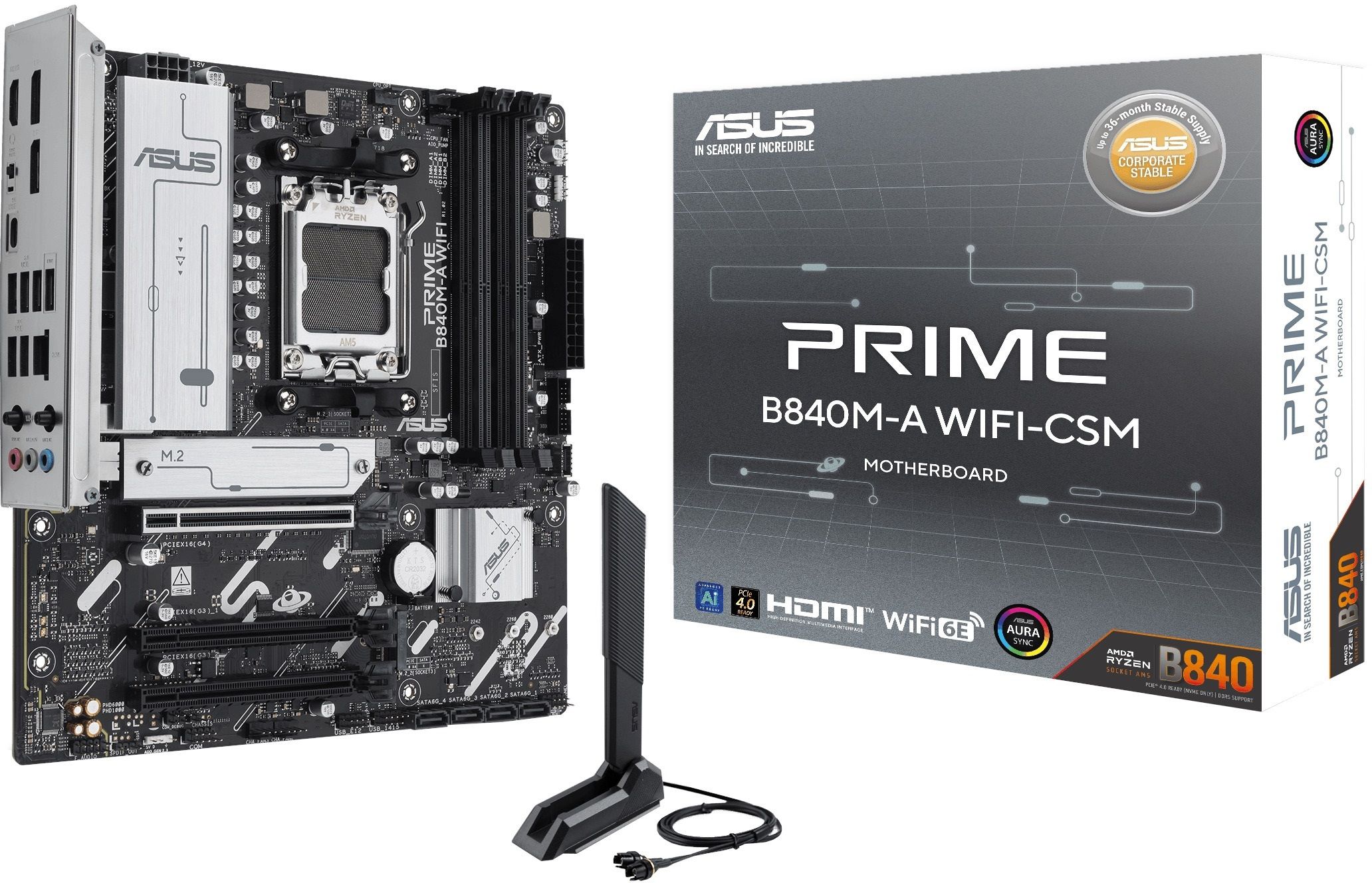 ASUS PRIME B840M-A WIFI-CSM AM5Socket Micro-ATX AMD B840 Chipset DDR5 Motherboard for Desktop-image-14