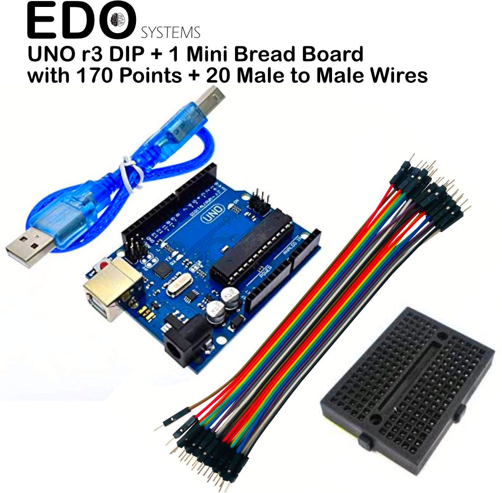 EDO Systems UNO R3 DIP Combo Compatible with Arduino IDE | Development Board with USB cable AM1Socket Mobile-ITX ARMv7 Chipset DDR2 Motherboard for Desktop-picture-10