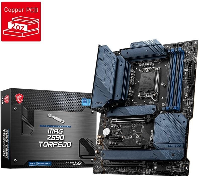MSI MAG Z690 TORPEDO INTEL CPU onboardSocket ATX Intel Z590 Chipset DDR4 Motherboard for Desktop-image-3