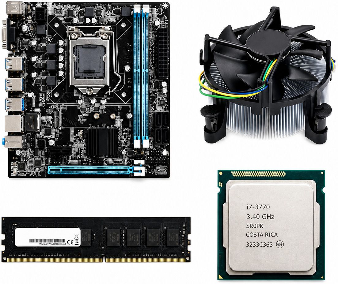 CPU WALA Z-H61 Motherboard Combo with Core i7 3rd Gen (3770) Pro 8GB DDR3 RAM and Fan LGA 1155Socket Micro-ATX Intel H61 Chipset DDR3 Motherboard for Desktop-image-17