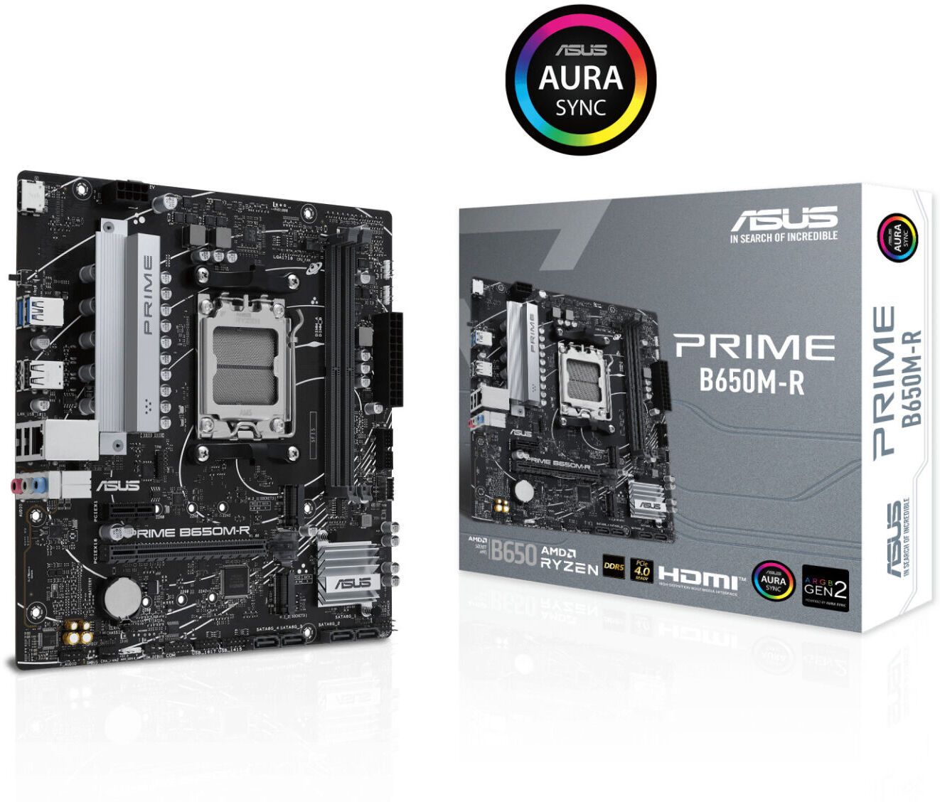ASUS PRIME-B650M-R Micro-ATX motherboard, DDR5, PCIe 4.0, Realtek 2.5Gb Ethernet AM5Socket Micro-ATX AMD B650 Chipset DDR5 Motherboard for Desktop-image-1