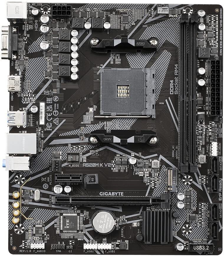 GIGABYTE A520M K V2 Ultra Durable AM4Socket Micro-ATX AMD A520 Chipset DDR4 Motherboard for Desktop