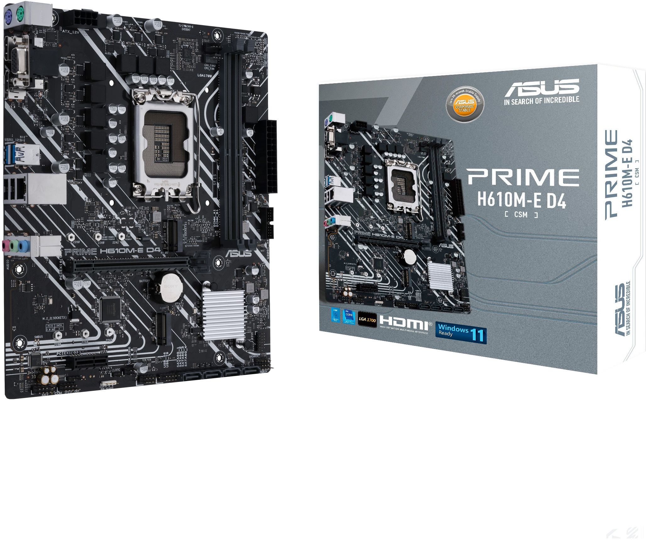 ASUS PRIME H610M-E D4-CSM LGA 1700Socket Micro-ATX Intel H610 Chipset DDR4 Motherboard for Desktop-image-23