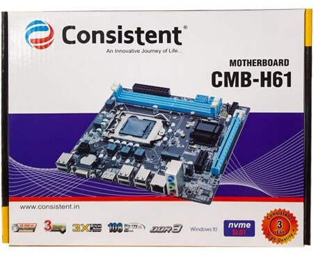 CONSIS C0NSISTENT H61 LGA 1155Socket Micro-ATX Intel H81 Express Chipset DDR3 Motherboard for Desktop image 1