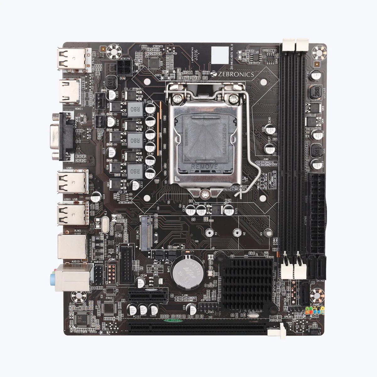 ZEBRONICS H61 LGA 1155Socket Micro-ATX Intel H61 Chipset DDR3 Motherboard for Desktop