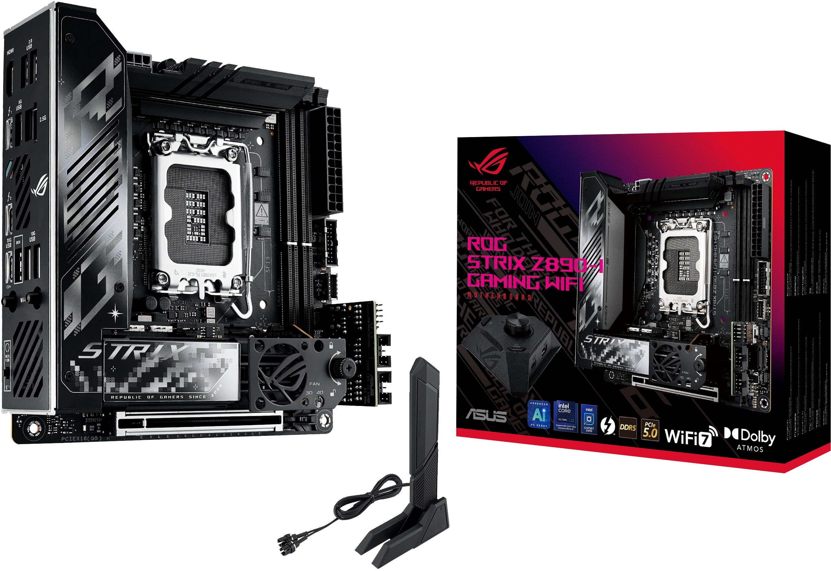 ASUS ROG Strix Z890-I Gaming WIFI LGA 1851Socket Mini-ITX Intel Z890 Chipset DDR5 Motherboard for Desktop-image-45