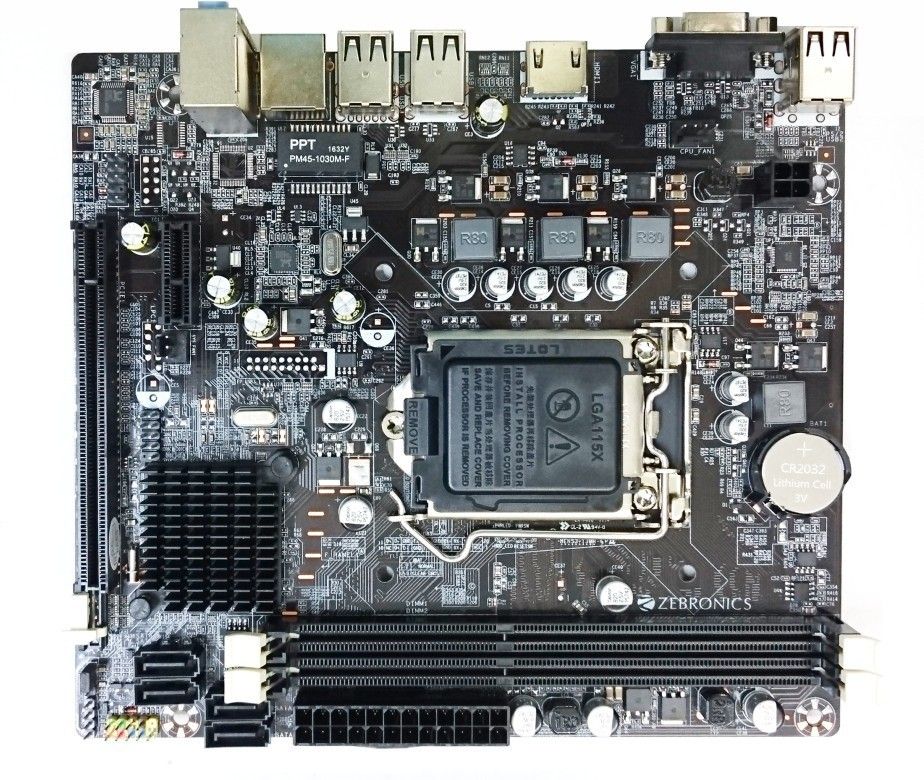 ZEBRONICS ZEB-H61 LGA 1155Socket Micro-ATX Intel H61 Chipset DDR3 Motherboard for Desktop, Workstation