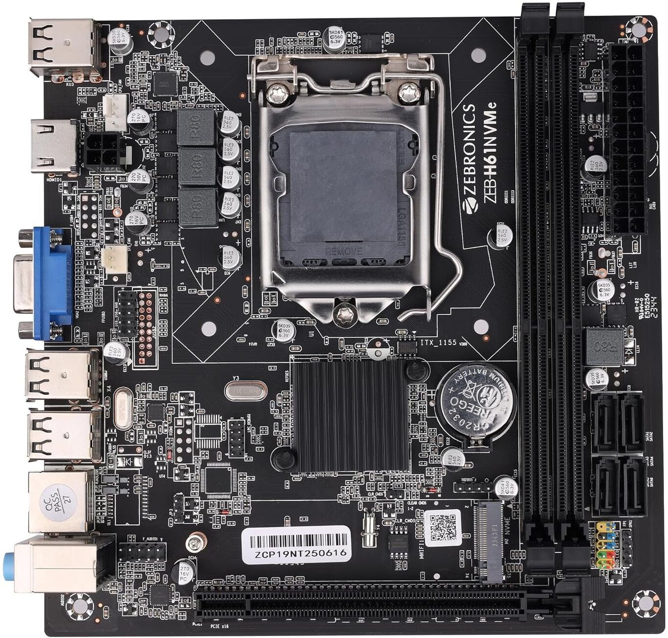 ZEBRONICS H61/1155 DDR3 LGA 1155Socket Micro-ATX Intel H61 Express Chipset DDR3 Motherboard for Desktop