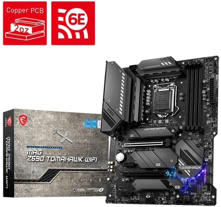 MSI MAG Z590 TOMAHAWK WIFI LGA 1200Socket ATX Intel Z590 Chipset DDR4 Motherboard for Desktop