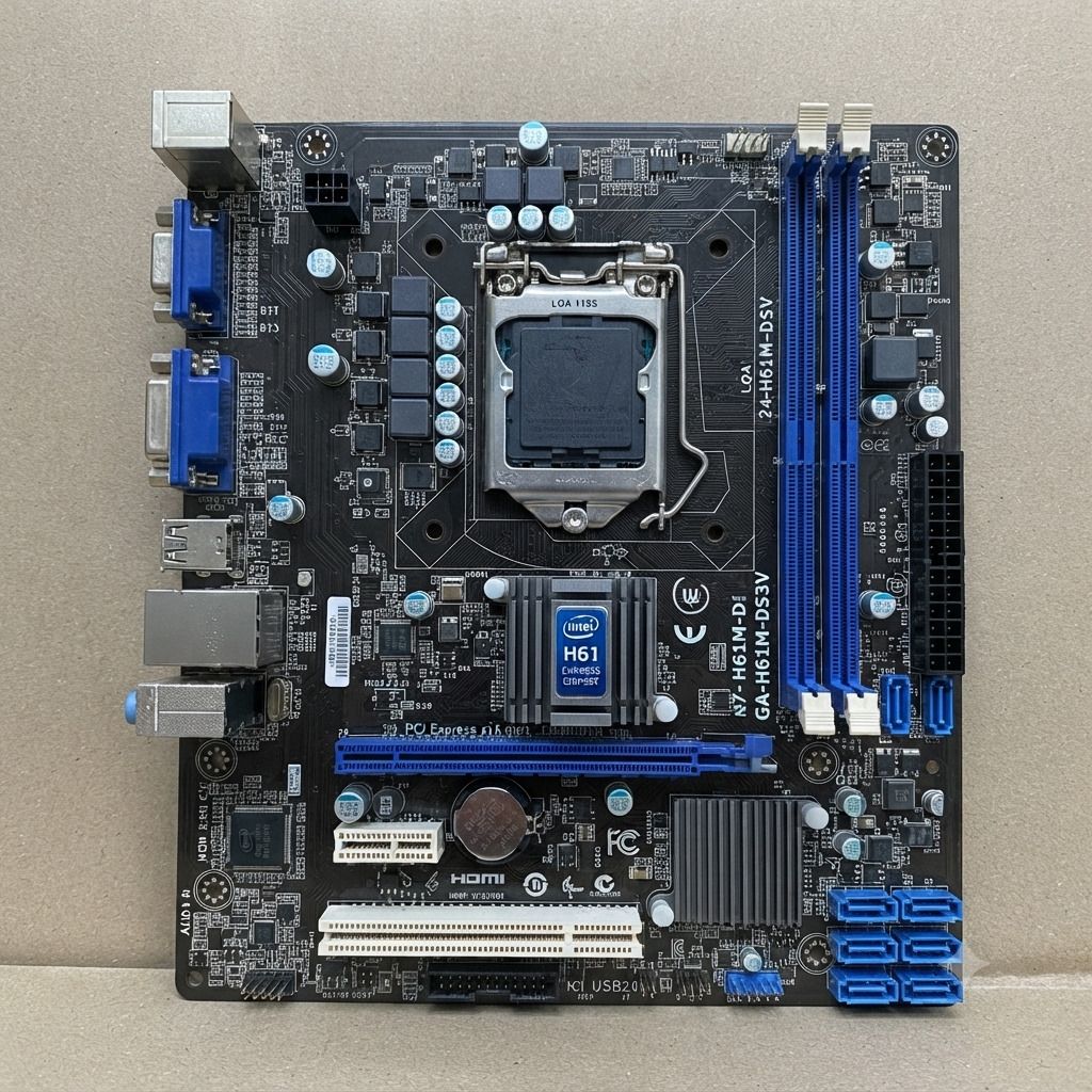 Aniket IT Solutions H61 MOTHERBOARD LGA 1155Socket ATX Intel H61 Chipset DDR3 Motherboard for Desktop-image-4