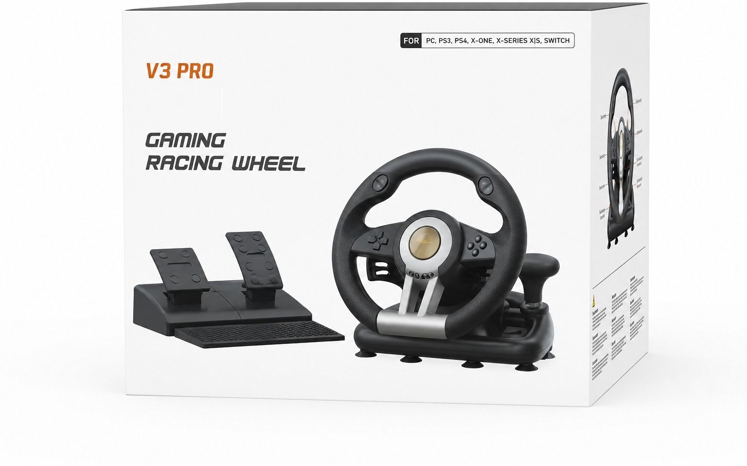 HG WORLD V3 Pro Racing Steering Wheel with Dual Motors Vibration Feedback, Break Pedals Motion Controller-image-38