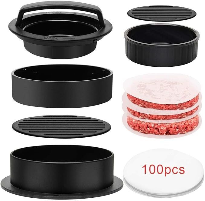 ever mall Cold 3 in 1 Burger Sandwich Press Maker, Hamburger Patty Maker Stuffed Burgers Press Manual Dough Press-picture-2