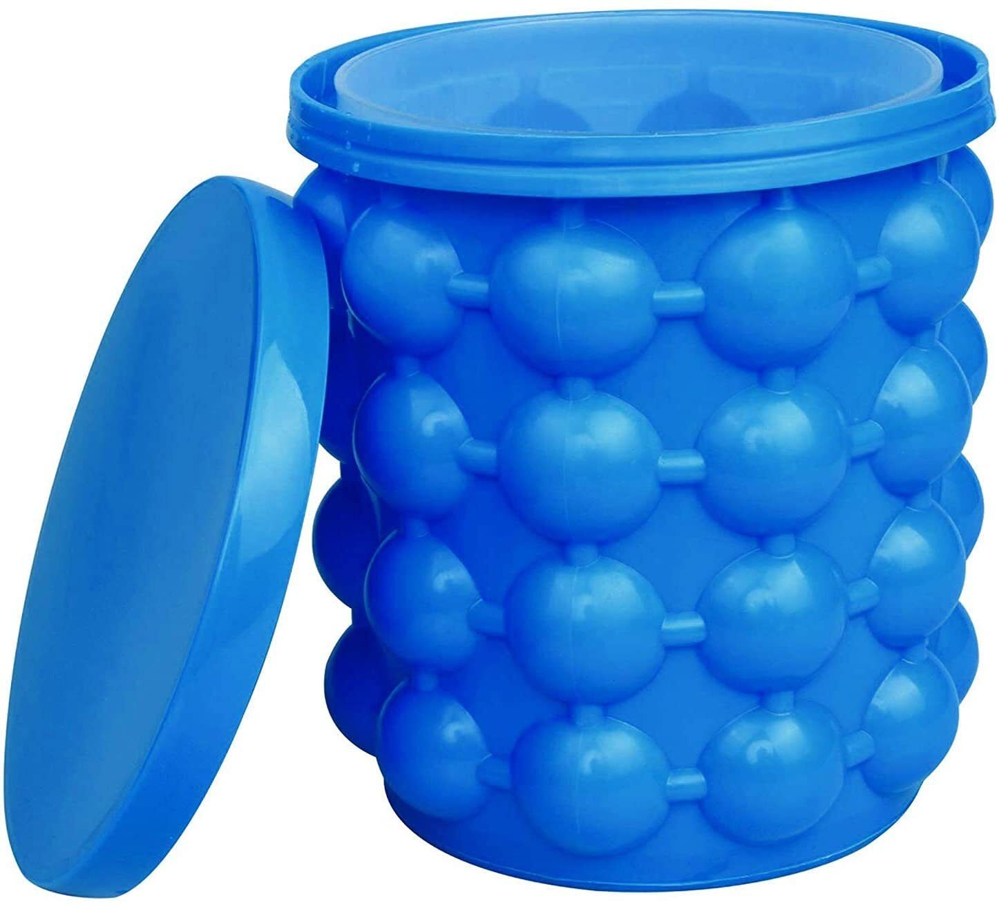 viyot 1 L Silicone 2-in-1 Silicone Ice Cube Maker Bucket with Lid for Whiskey & Cocktails Ice Bucket-picture-3