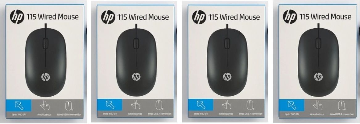 HP 115 USB SET OF 4 Wired Ambidextrous Optical Mouse-picture-14