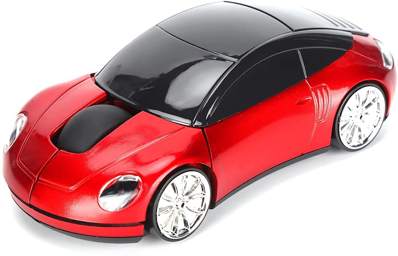 microware Red Wireless Mouse 2.4GHz Wireless 3D Sports Racing Car Shaped Optical PC Mouse Wireless Optical Gaming Mouse with Bluetooth-image-3