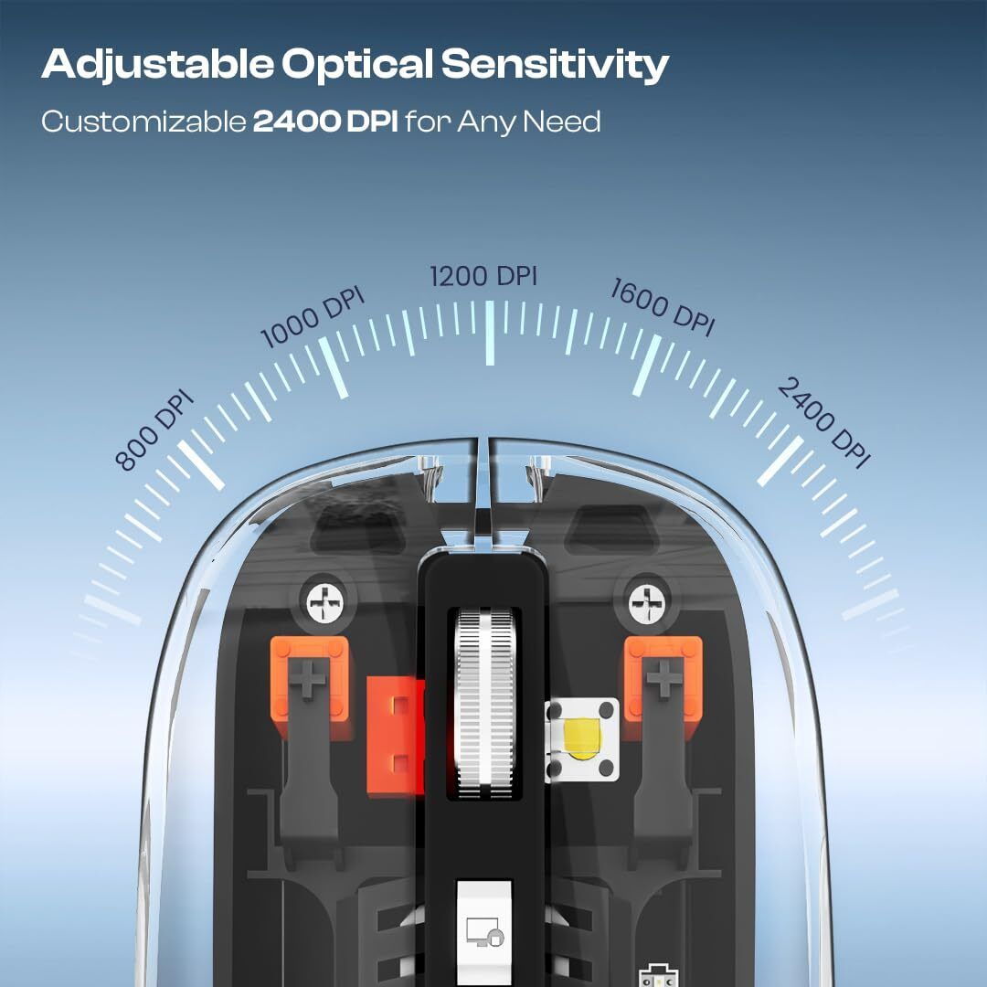 lapcare rk LAPCARE Trendy Plus Transparent Wireless and Bluetooth Rechargeable Ambidextrous Optical Mouse-picture-23