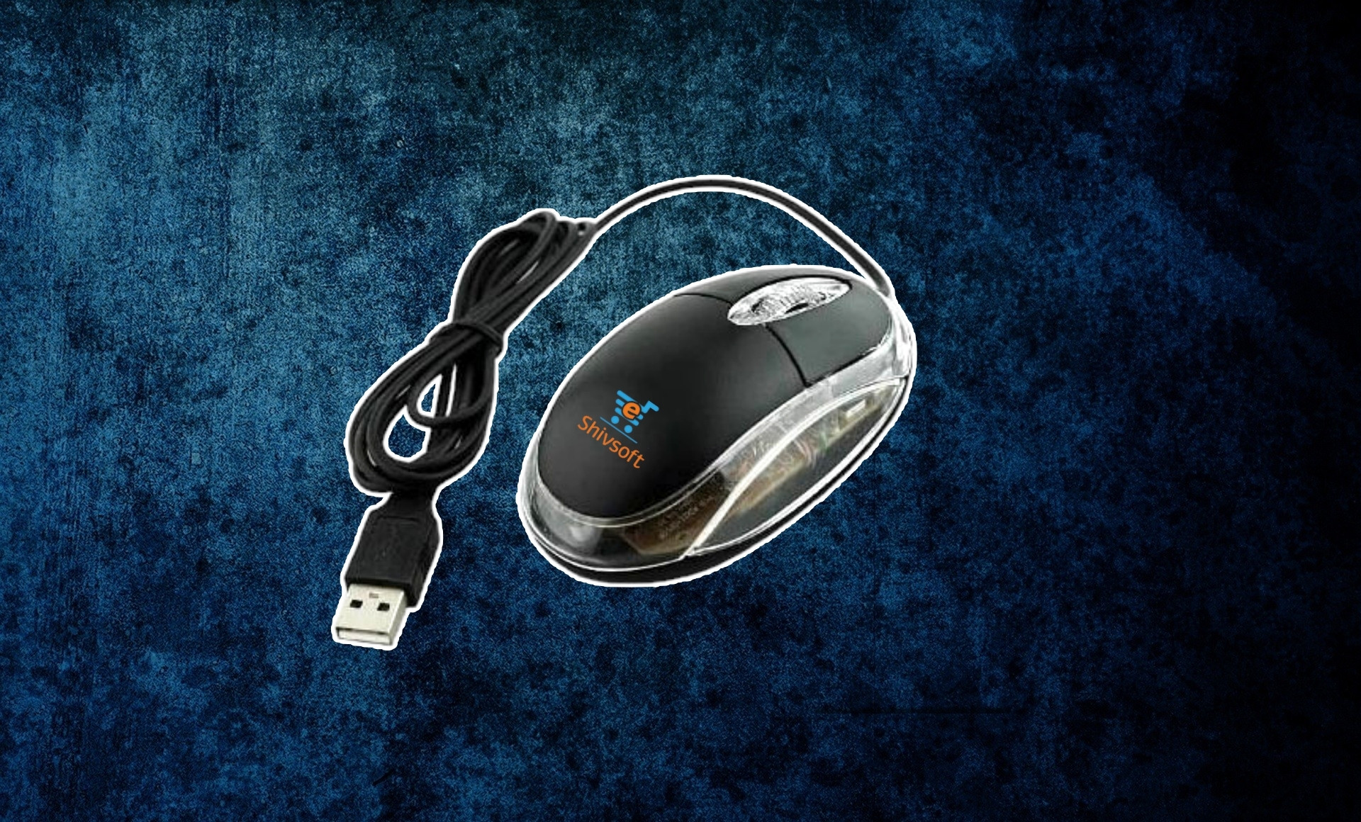 Shivsoft 3D Optical wired USB Mouse in Black Model-4842 Wired Ambidextrous Optical Gaming Mouse image 1