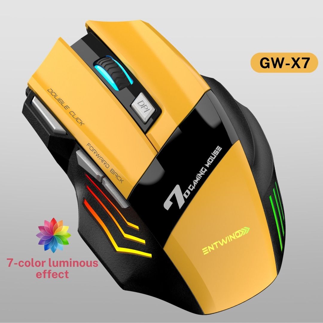 ENTWINO X7 YELLOW WIRELSS GAMING MOUSE Wireless Right Handed Optical Gaming Mouse with Bluetooth-picture-25