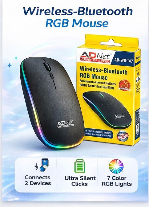 SSE AD Net Wireless Buletooth RGB Mouse Ergonomic Hybrid Gaming Mouse-picture-37