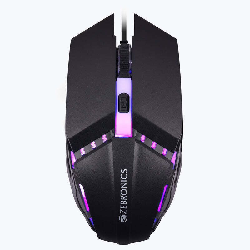 ZEBRONICS ZEB PHERO with DPI Switch, High Precision, Plug & Play, 4 Buttons Wired Ambidextrous OpticalGaming Mouse