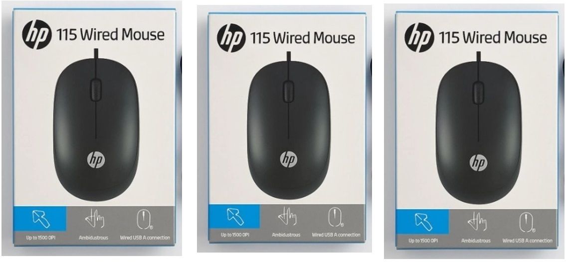 HP 115 USB SET OF 3 Wired Ambidextrous Optical Mouse-picture-13