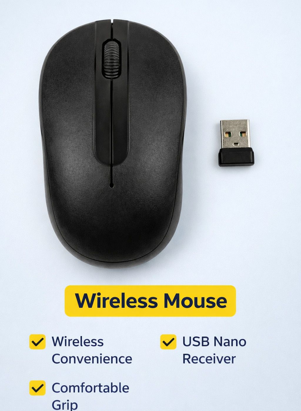 Tijarat Wireless Optical Mouse with USB Nano Receiver Right Handed Optical Gaming Mouse-picture-39