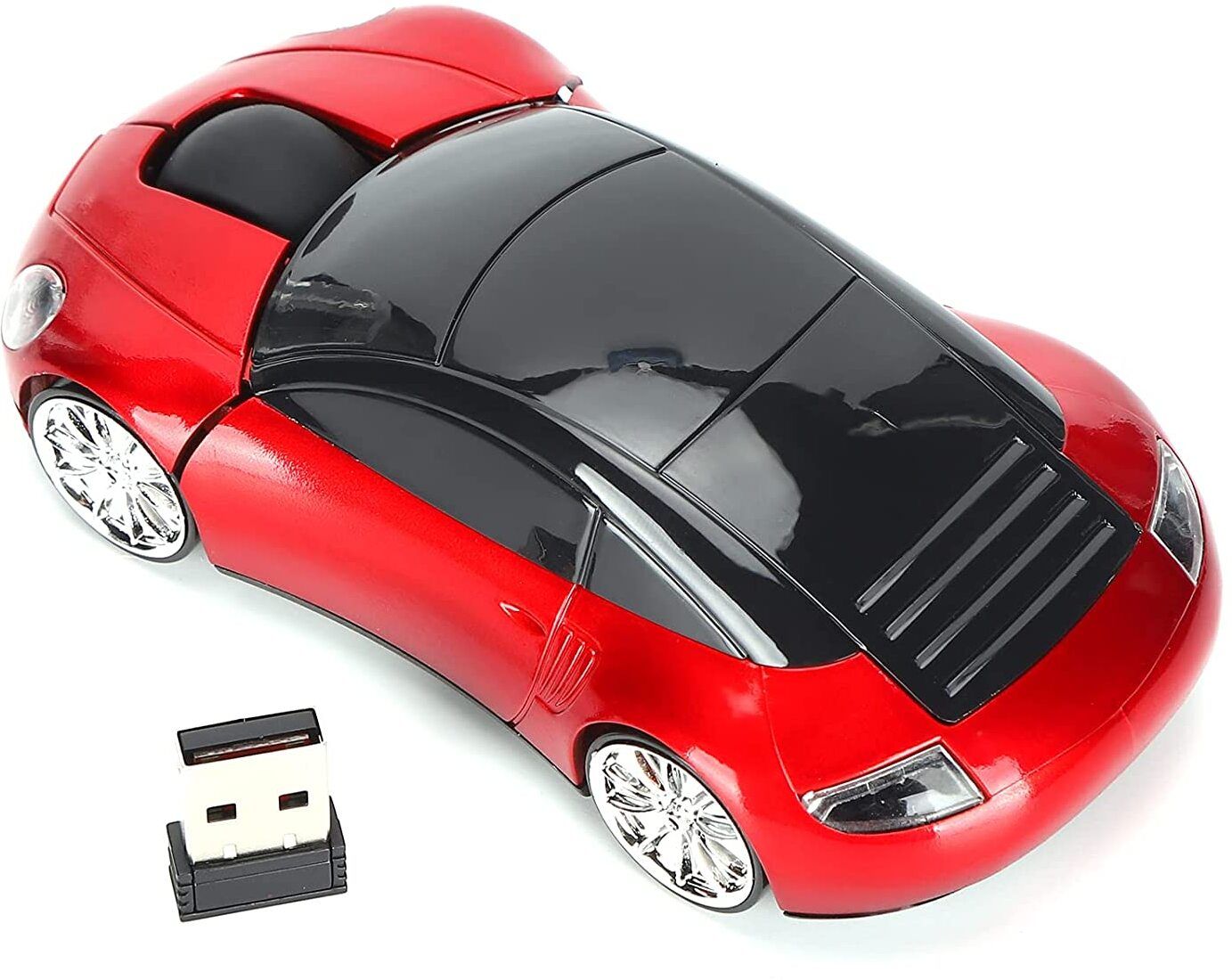 microware 2.4GHz Wireless Sports Racing Car Shape Mouse 3D Optical Mouse Wireless Ambidextrous Optical Gaming Mouse with Bluetooth-image-14