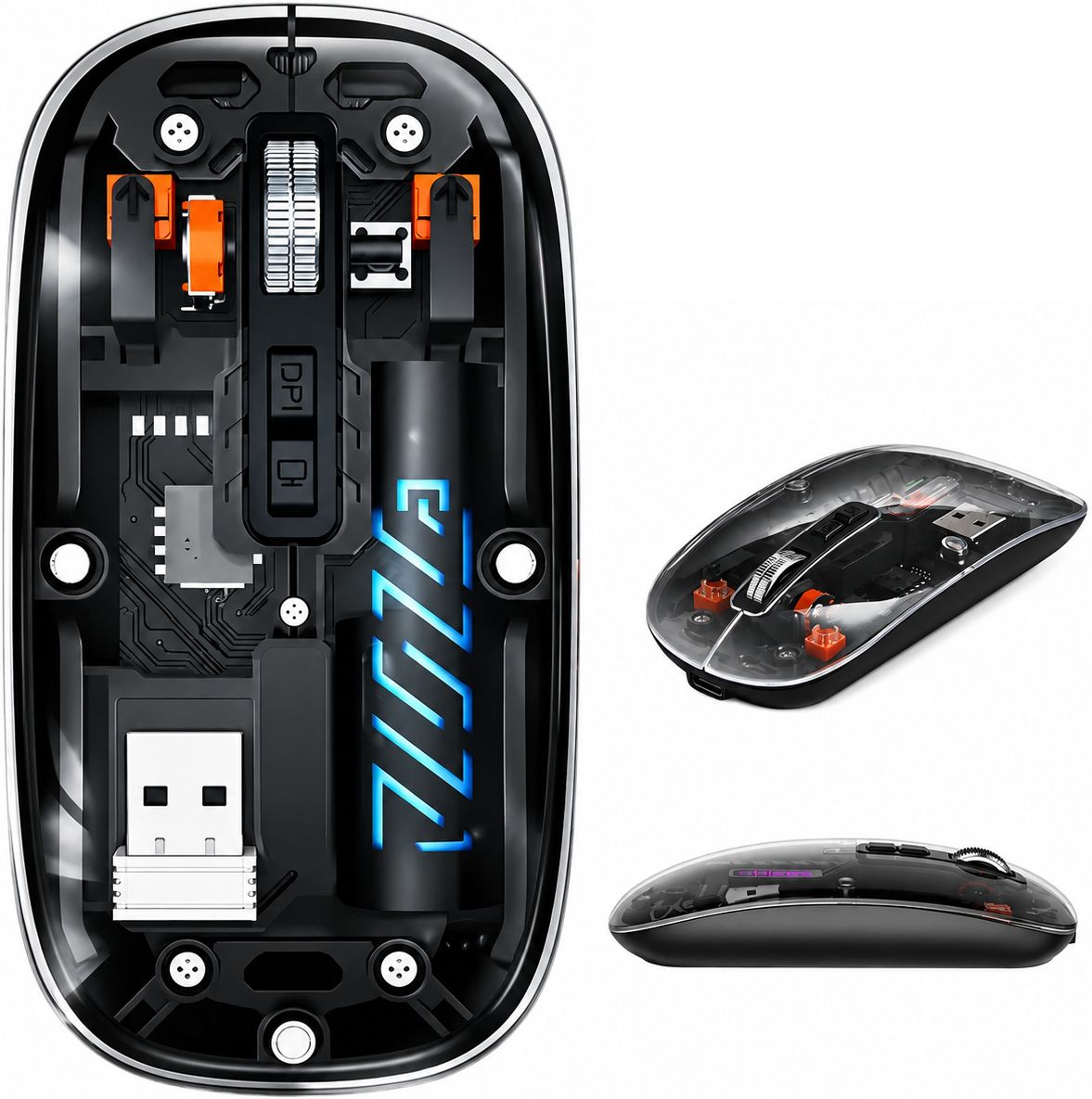 Velmi Rechargeable Mouse, 2.4GHz Wireless Connectivity & Sleek Design Ambidextrous Touch Gaming Mouse With Bluetooth-picture-16