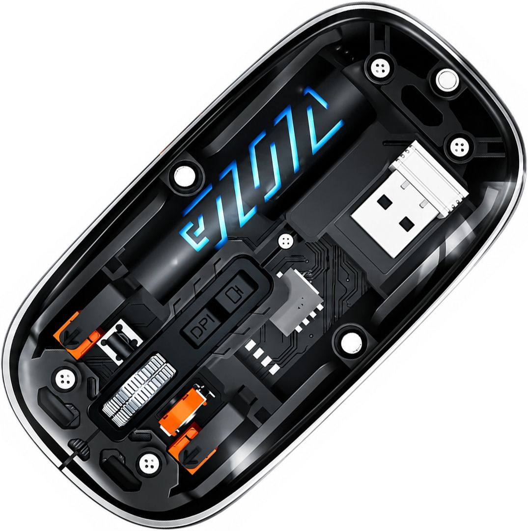 Velmi Bluetooth Mouse, Sleek Design, 1600 DPI, LED Light & Rechargeable Ambidextrous Touch Gaming Mouse With Bluetooth-image-44