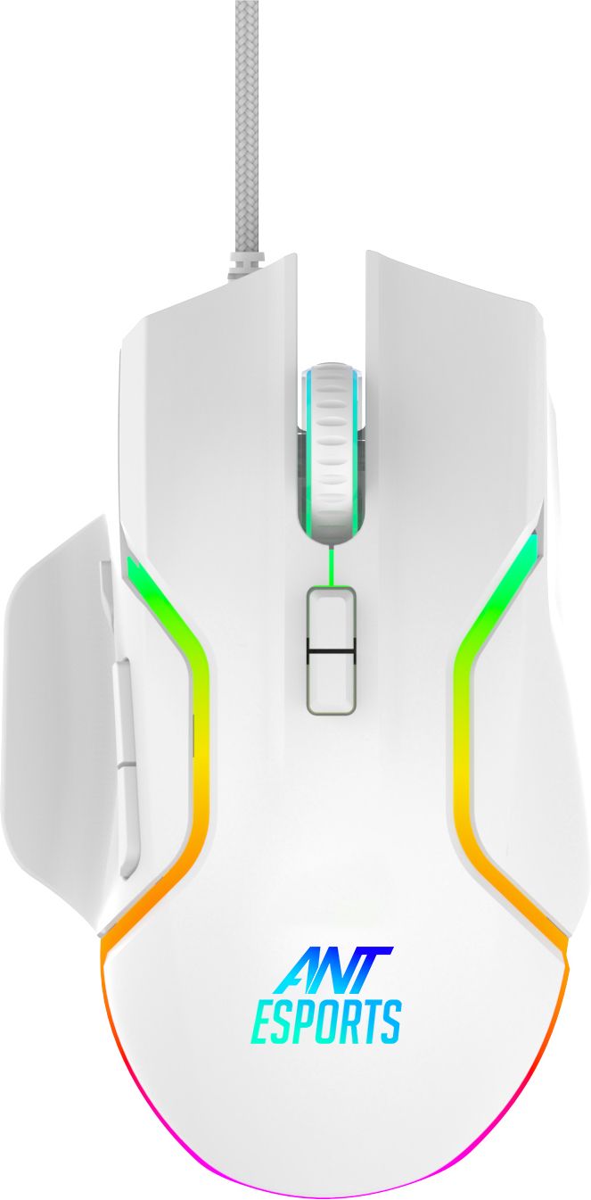 Ant Esports GM320 /Ergonomic design with braided cable,8 Programmable Buttons,upto 12800 DPI Wired Ambidextrous OpticalGaming Mouse