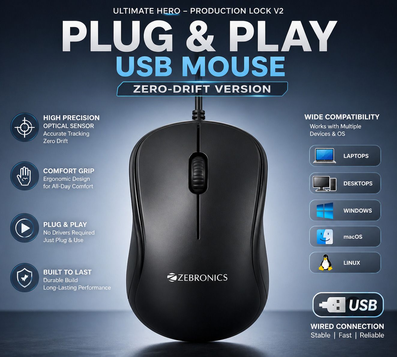 KC collections KC USB Optical Mouse Wired Ambidextrous Optical Gaming Mouse-picture-39