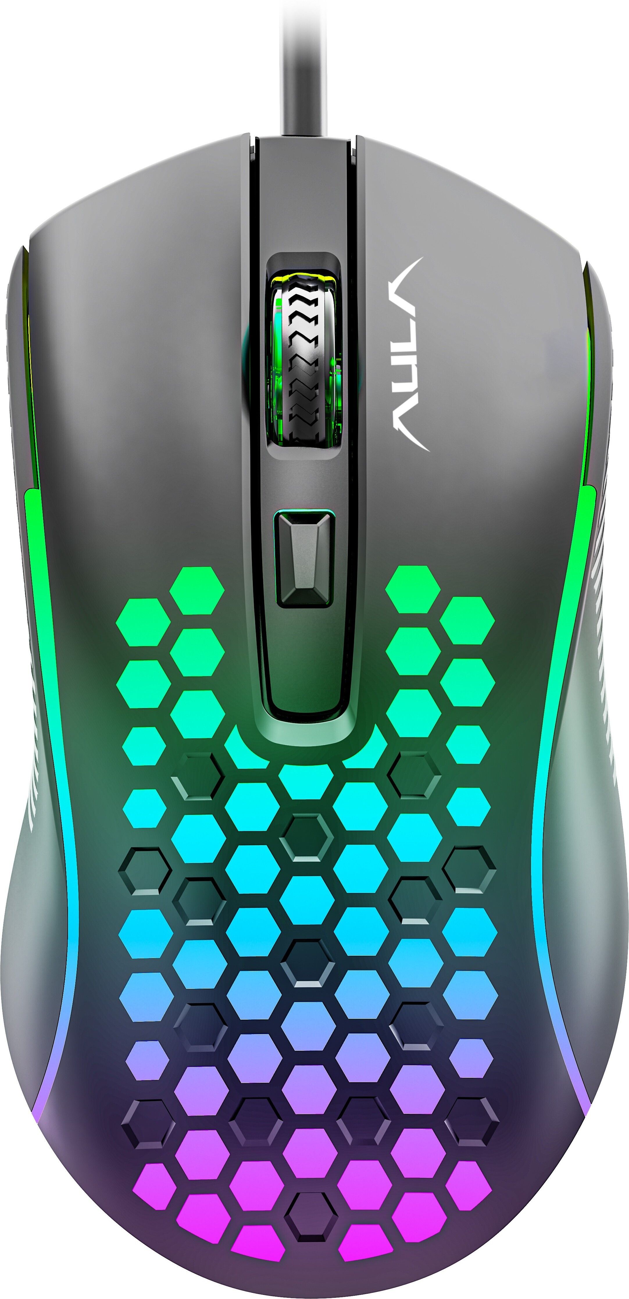 Aula S11 / Ultra-Lightweight (79 gms) Honeycomb Design, upto 3600 DPI, 4 buttons, RGB Wired Ambidextrous OpticalGaming Mouse-image-12