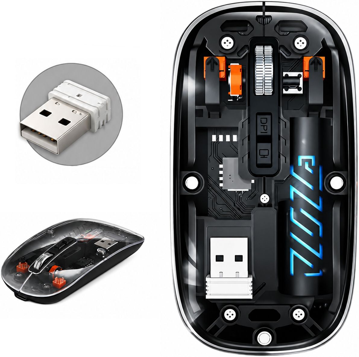mPix Bluetooth Rechargeable Mouse Wireless 400mAh Battery with Smooth Tracking Ambidextrous Touch Gaming Mouse With Bluetooth-image-35