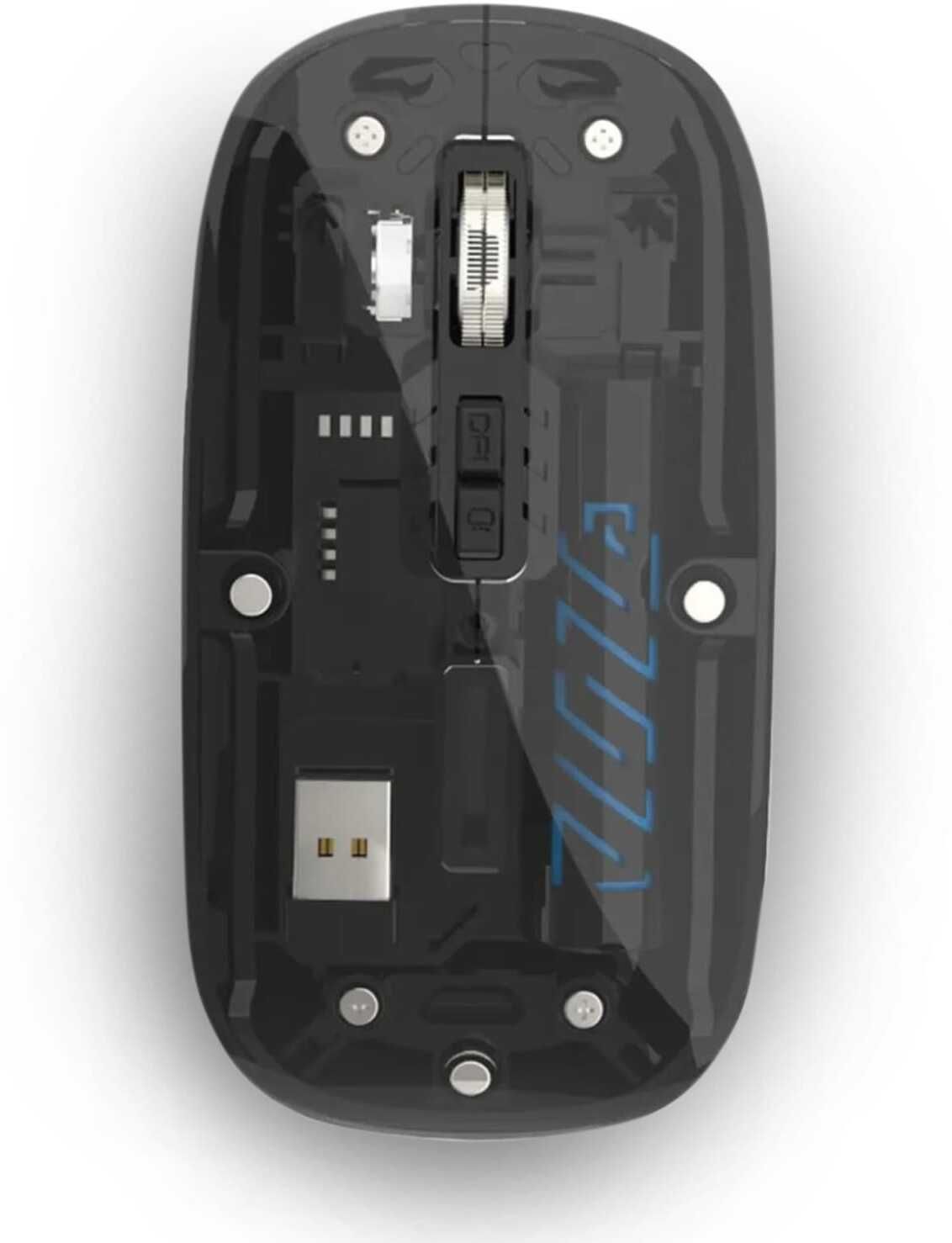 otoobest Pureview Transparent Wireless and Bluetooth Rechargeable Mouse Wireless Ambidextrous OpticalGaming Mousewith Bluetooth-picture-26