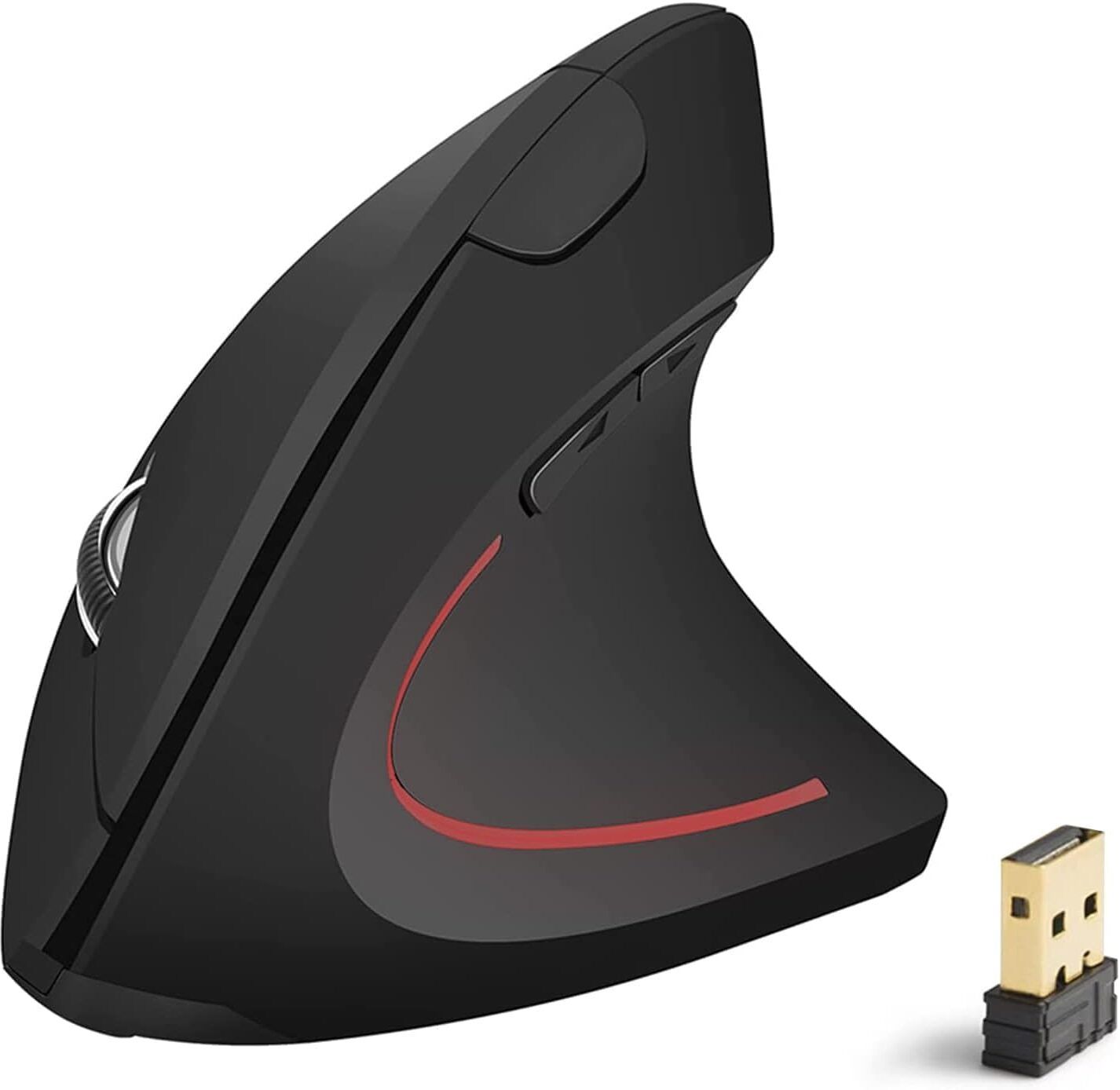 ELECTRO WOLF Vertical Rechargeable 2.4GHz 6 Buttons 3 Adjustable DPI 800/1200/1600 Levels Ergonomic Optical Gaming Mouse-image-39