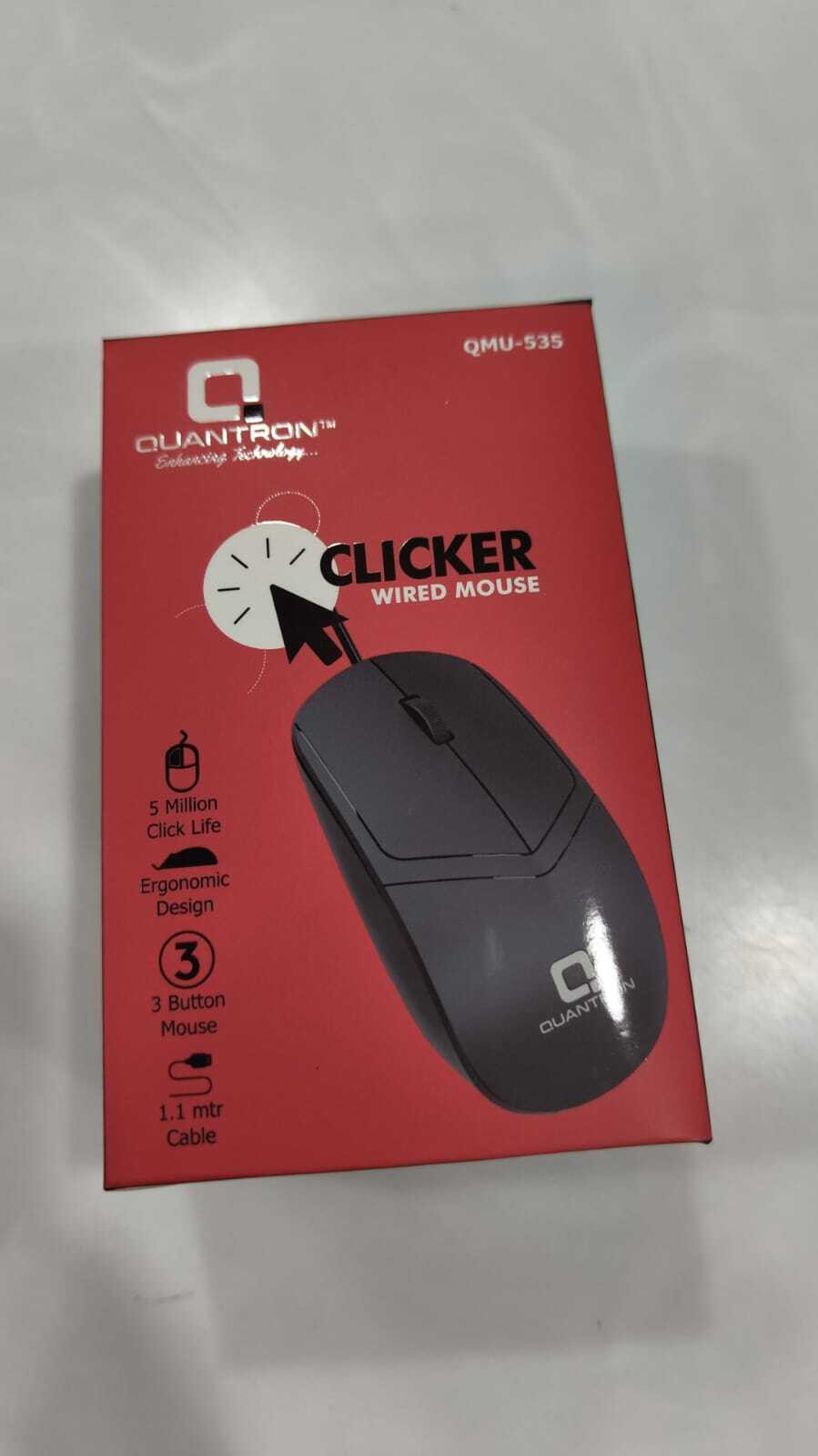 Quantron QMU -530 CLICKER WIRED MOUSE Wired Ambidextrous Optical Mouse image 1