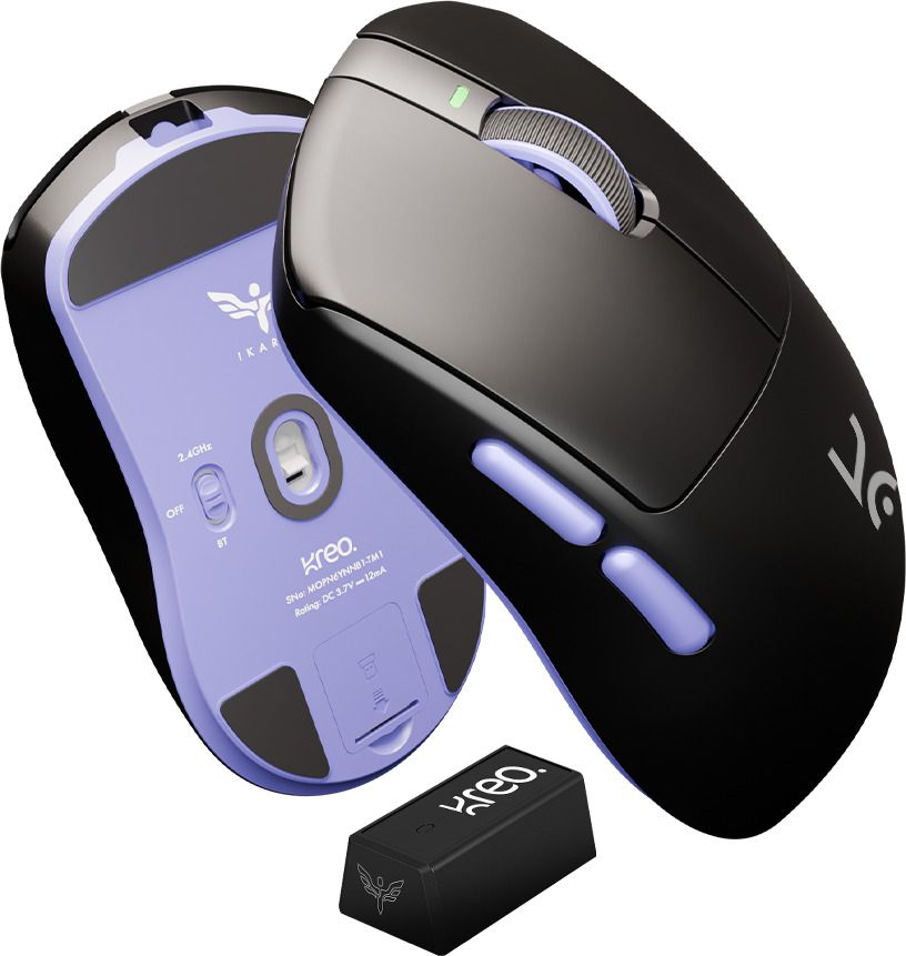 Kreo Ikarus Wireless Gaming Mouse, 100+ Hours Battery, OMRON Optical Switches Wireless OpticalGaming Mousewith Bluetooth-image-45