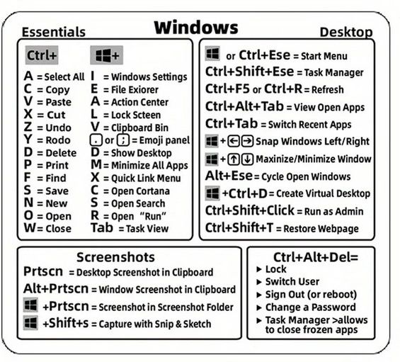 Gadgets Guru Clear Shortcut Key Decal — Windows Office & Gaming Aid Non Slip Base Mousepad-image-44