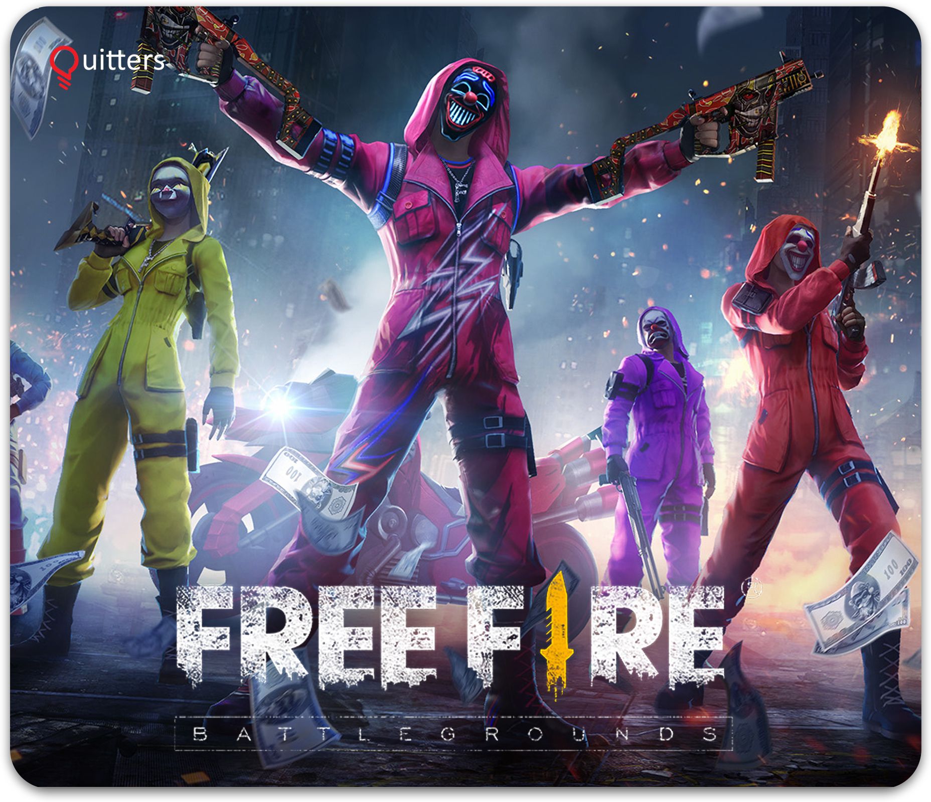 Quitters BigSize FreeFire Gaming Non-Slip Rubber Base Mousepad