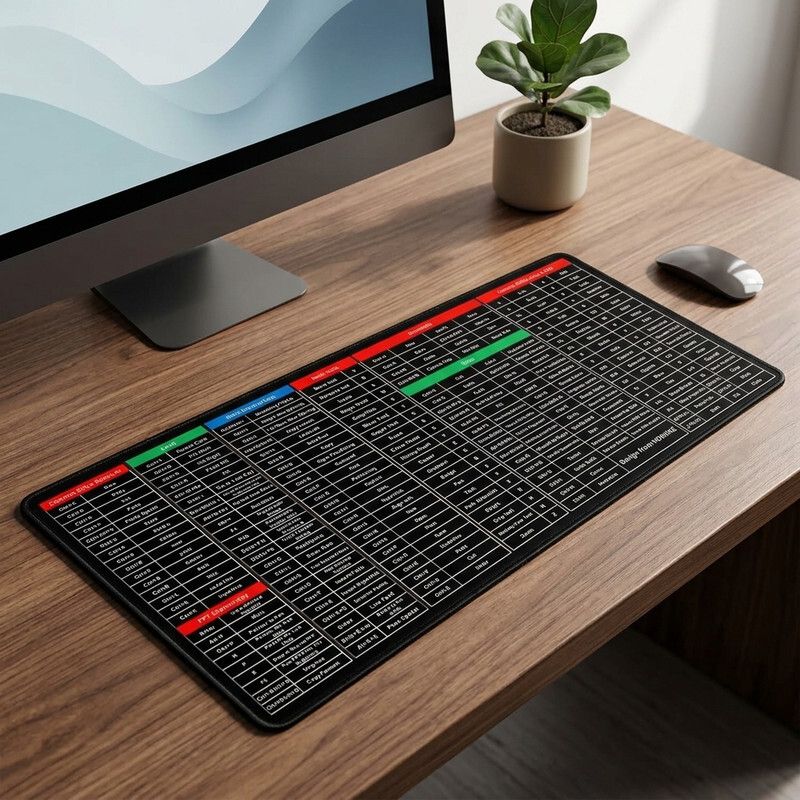 CrazySoul Long Mouse Pad - Large - Excel Anti-Slip Shortcut Keyboard Mat Non Slip Base Mousepad-picture-26