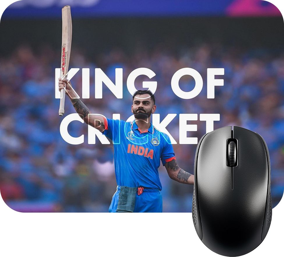 FINIXSTORE Premium King Of Cricket Printed (9 inch x 7 inch) Non Slip Base Mousepad-image-41
