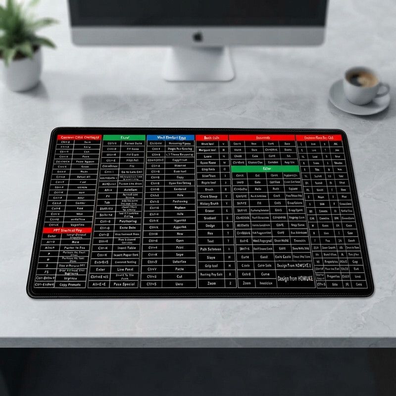 CrazySoul Long Study Pad - Large - Excel Anti-Slip Shortcut Keyboard Mat Non Slip Base Mousepad-image-20