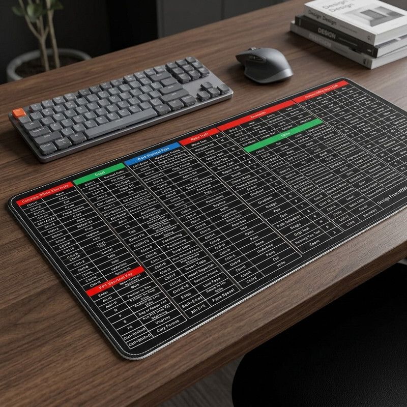 CrazySoul Keyboard Short Cut Mat - Large - Excel Anti-Slip Shortcut Keyboard Mat Non Slip Base Mousepad-picture-34