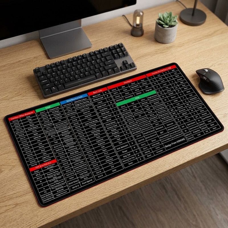 CrazySoul Laptop Mat For Desk - Large - Excel Anti-Slip Shortcut Keyboard Mat Non Slip Base Mousepad-picture-12