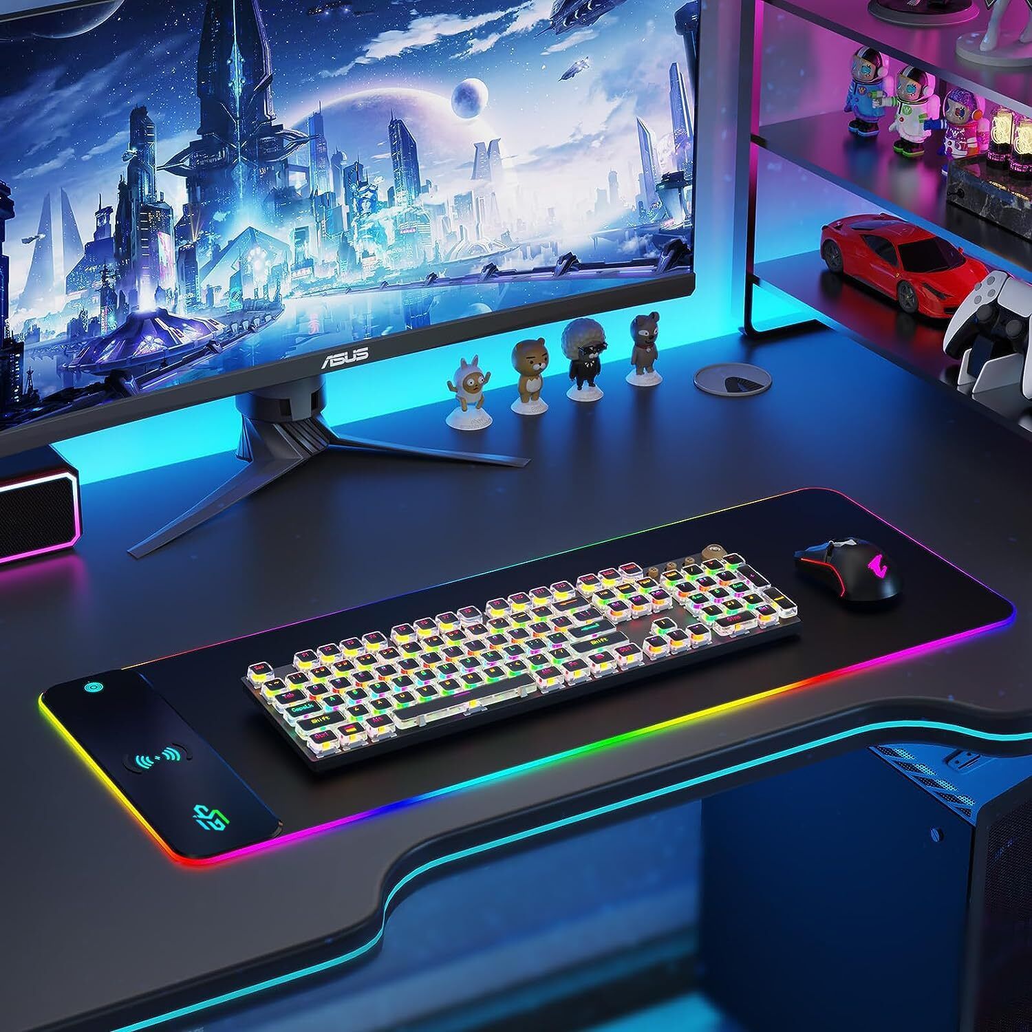 Parth Appliances RGB Gaming Mouse Pad with Wireless Charging & LED Light Desk Mat XXL Non Slip Base Mousepad-image-23
