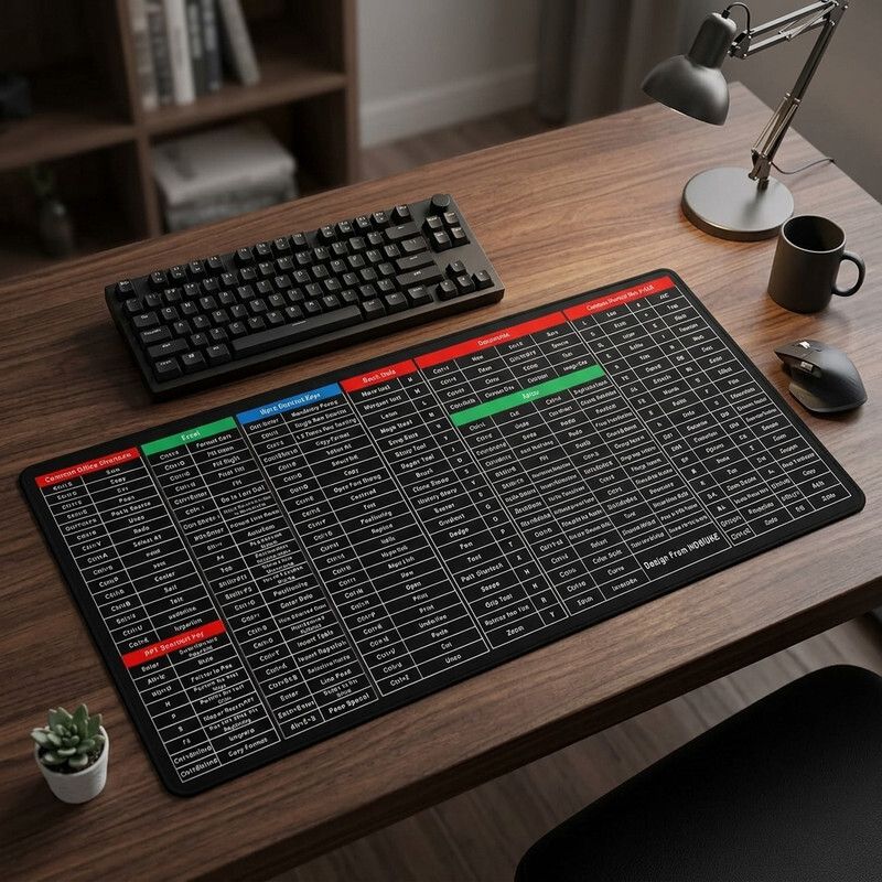 CrazySoul Java Sheet - Large - Excel Anti-Slip Shortcut Keyboard Mat Non Slip Base Mousepad-image-5