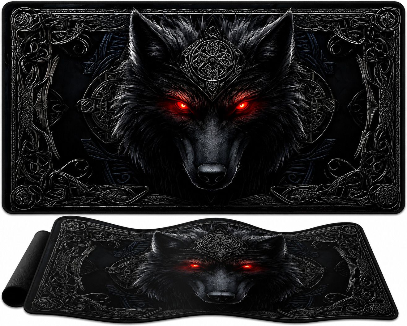 XENOAHS Dark Wolf Red Eyes Extended Gaming Mouse Pad Non Slip Base Mousepad-image-25