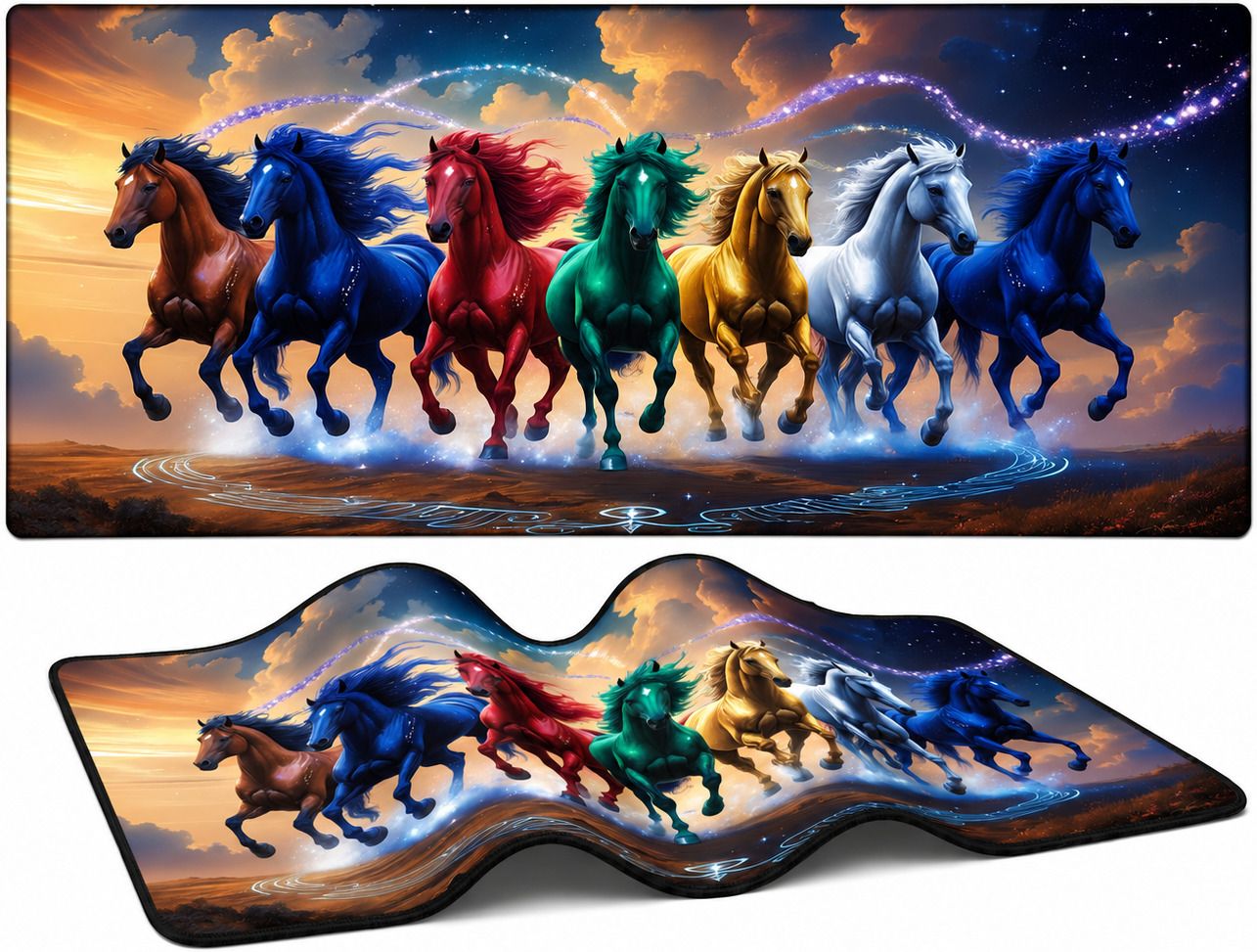 XENOAHS Celestial Seven Horses Extended Gaming Mouse Pad Non Slip Base Mousepad-image-38