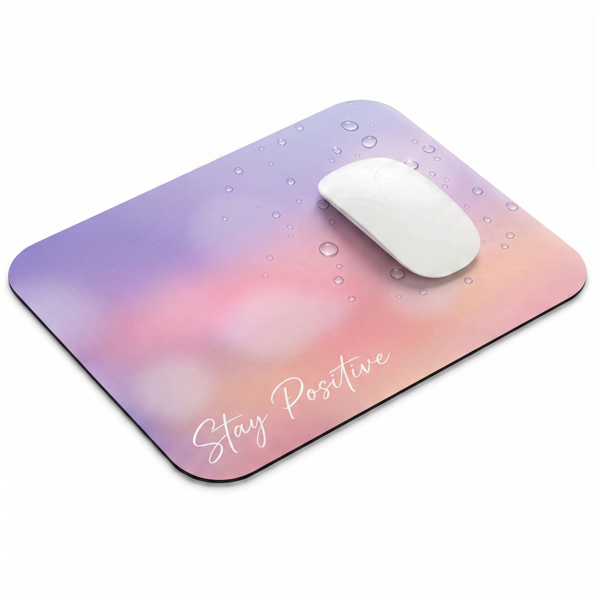 UNIQUE CREATION GIFT STORE Aesthetic Design with Motivational Message Printed Mouse Pad, Stay Positive Non Slip Base Mousepad-picture-36