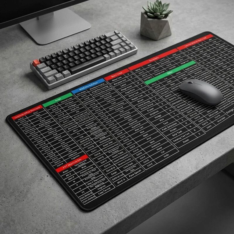 CrazySoul Mouse Pad Large Size - Large - Excel Anti-Slip Shortcut Keyboard Mat Non Slip Base Mousepad-picture-20